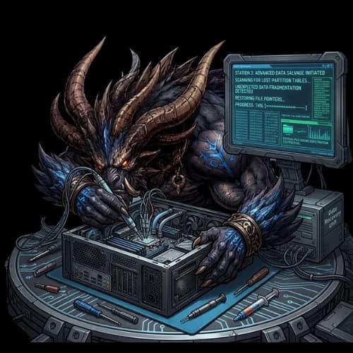 Behemoth en train de démonter un PC pour traquer la panne