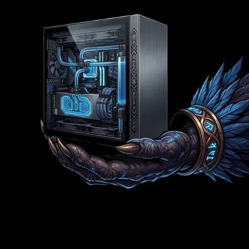 Main de behemoth tenant un PC